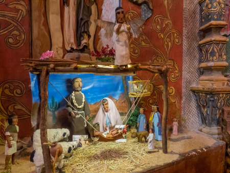 Nativity scene in native American Indian reservation during Christmas.の写真素材