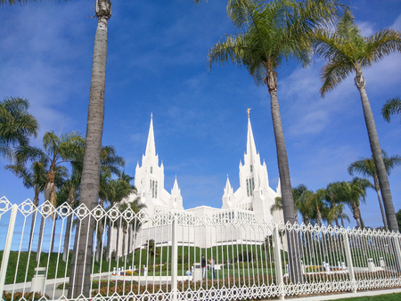 San Diego California Temple is temple of The Church of Jesus Christ of Latter-day Saints. Located near the La Jolla community of San Diego,の写真素材