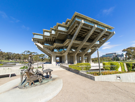 Geisel Library is the main library building of the University of California, San Diego Library. It is named in honor of Audrey and Theodor Seuss Geisel, better known as Dr. Seuss.のeditorial素材