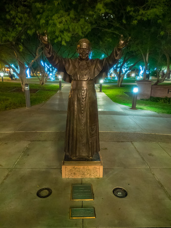 Courtyard plaza of St. Mary's Basilica in Phoenix, Arizonaのeditorial素材
