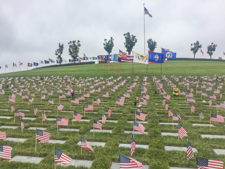 Memorial Day observance at Golden Gate National Cemetery in San Bruno, California.のeditorial素材