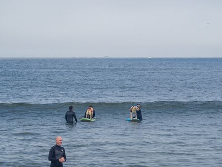 Pacifica, CA/USA - August 5, 2017: The second annual World Dog Surfing Championships brought together the top dog surfers and their humans.のeditorial素材