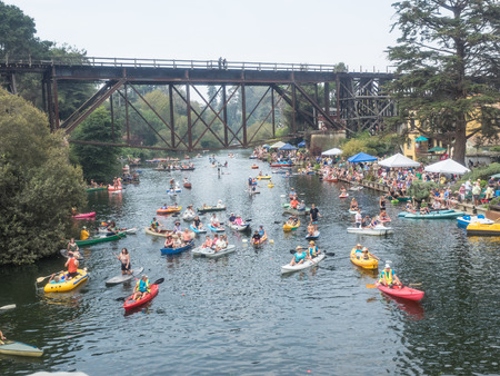 Capitola, CA/USA - August 31 - Septempber 4, 2017: 65th Capitola Begonia Festival is four day tradition that celebrates the begonia growing and water festival history of Capitola.のeditorial素材