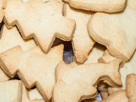Making shortbread cookies at home before Christmas.