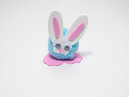 Child made decorations at home before Easter.の写真素材