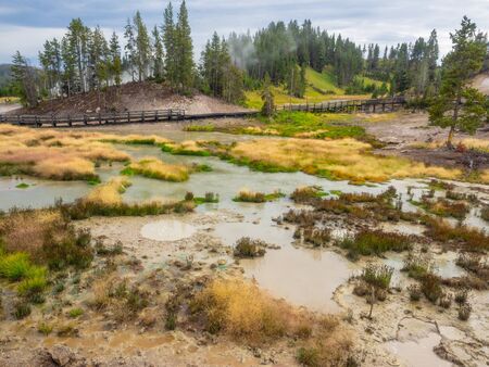 Mud Volcano and Sulfur cauldron are primarily mud pots and fumaroles because the area is situated on...