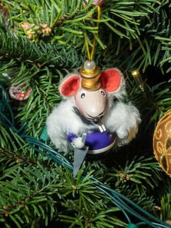 Christmas ornaments are decorations (usually made of glass, metal, wood or ceramics) that are used to festoon a Christmas tree.の写真素材