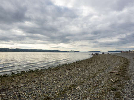 Mukilteo Lighthouse Park encompasses the lighthouse at the west end of the city of Mukilteo, Washingtonの写真素材