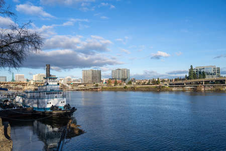 Portland is a sternwheel steamboat built in 1947 for the Port of Portland, Oregon, in the United States. The Portland is listed on the National Register of Historic Places, and presently hosts the Oregon Maritime Museum which owns the vessel. The vessel iのeditorial素材