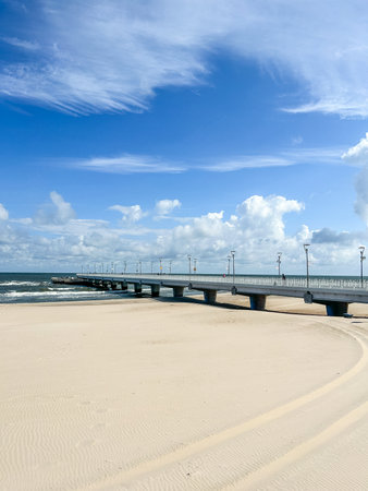 Kolobrzeg Pier is a reinforced concrete pier in Kolobrzeg, Polandの写真素材