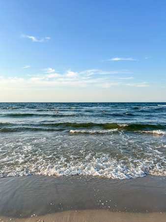 Central Beach in Kolobrzeg during summer vacations.の写真素材