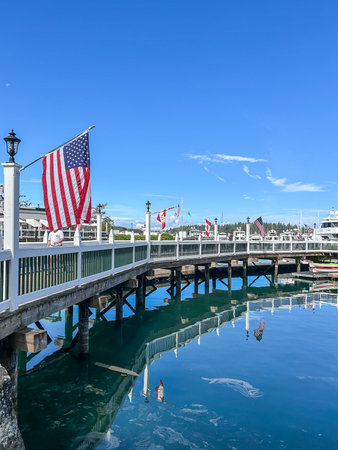 Roche Harbor is a sheltered harbor on the northwest side of San Juan Island in San Juan County, Washington, United States, and the site of a resort of the same name.の写真素材