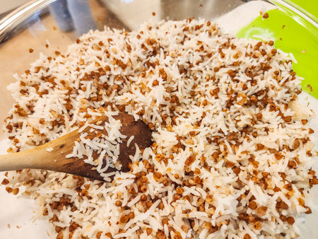 Golabki is the Polish name of a dish popular in cuisines of Central Europe, made from boiled cabbage leaves wrapped around a filling of minced pork or beef, chopped onions, and rice and/or kasza.の写真素材
