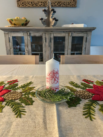 Decorations inside house during season.の写真素材
