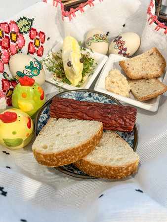 Swieconka meaning "the blessing of the Easter baskets," is one of the most enduring and beloved Polish traditions on Holy Saturday. The tradition of food blessing at Easterの写真素材