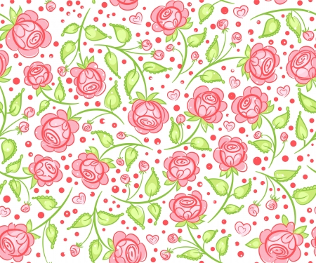 seamless flower pattern on a white backgroundのイラスト素材