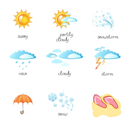 Set of a weather icon   illustrationのイラスト素材