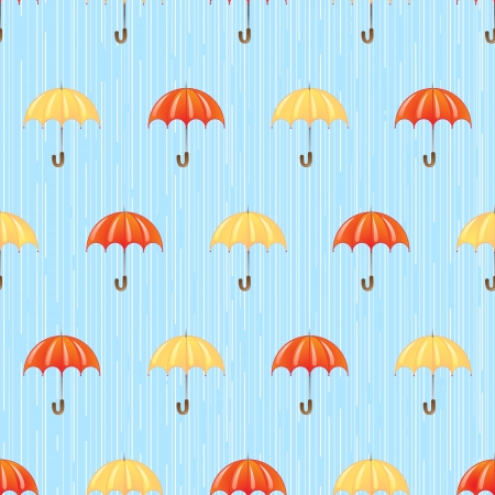 seamless pattern with red and yellow umbrellasのイラスト素材
