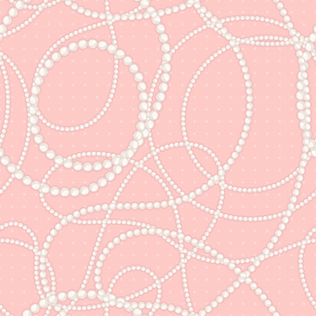 Seamless pattern with pearl necklacesのイラスト素材