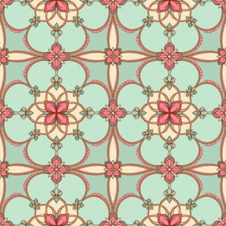 seamless floral pink and blue abstract pattern のイラスト素材