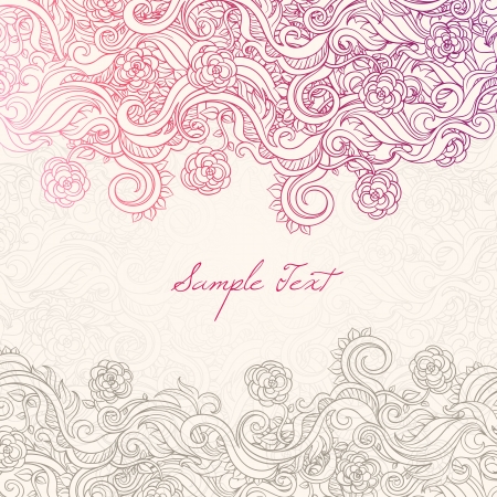 beautiful background with roses and leaves and place for textのイラスト素材