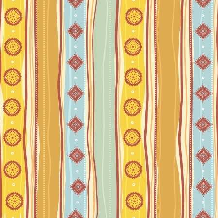 Tribal striped yellow and blue patternのイラスト素材