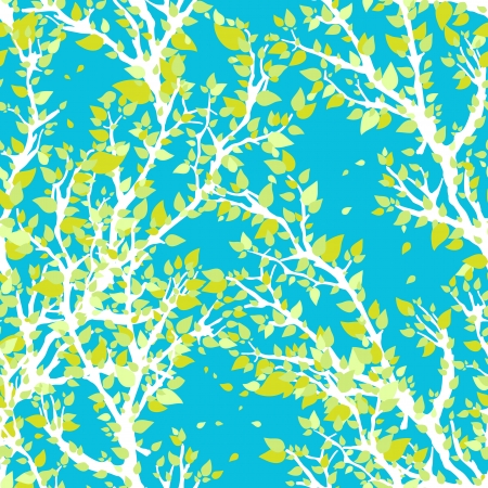 beautiful blue seamless pattern with spring branchesのイラスト素材