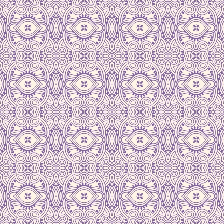 beautiful natural seamless vintage purple pattern with dots and leaves on a beige backgroundのイラスト素材