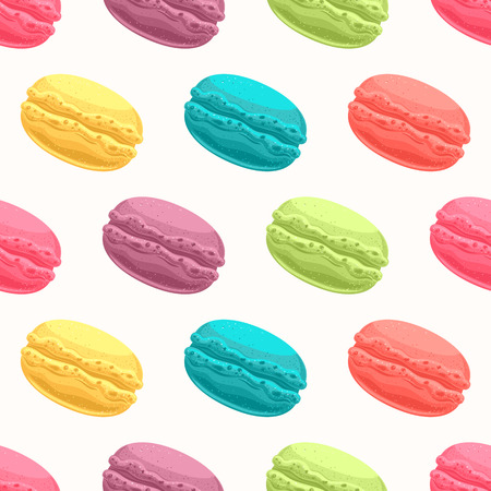 seamless pattern with cute colored macaroonsのイラスト素材