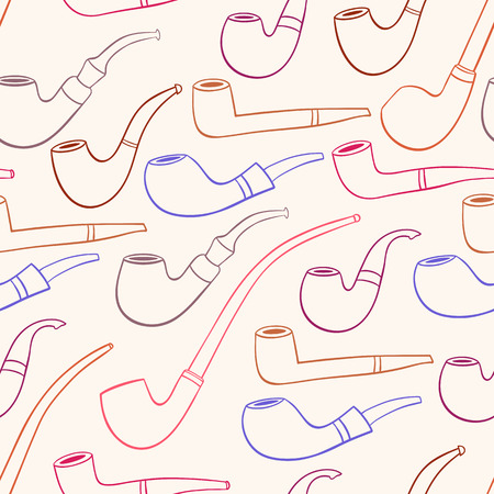 cute seamless pattern with multi-colored smoking pipeのイラスト素材