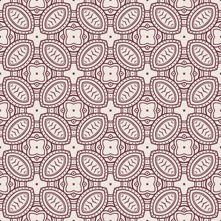 beautiful natural seamless vintage brown and beige pattern with flowers and leavesのイラスト素材