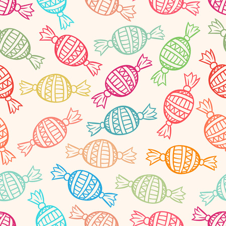cute seamless pattern with colored candiesのイラスト素材