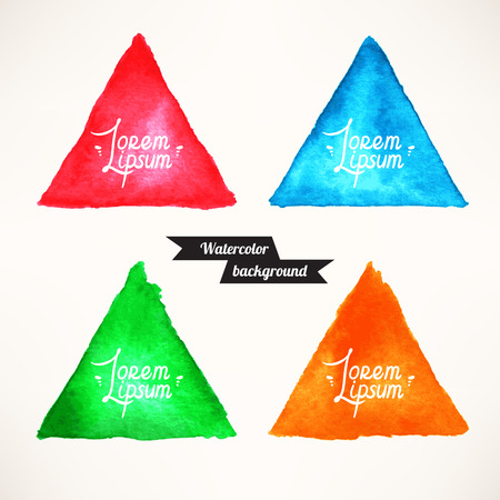 beautiful hand-drawn watercolor multicolor triangle backgroundsのイラスト素材