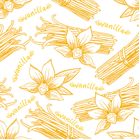 cute seamless background with different sketch vanillaのイラスト素材