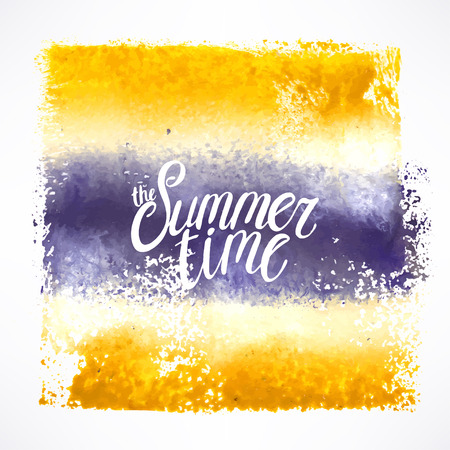 the summer time. colorful stroke background with hand-drawn phraseのイラスト素材