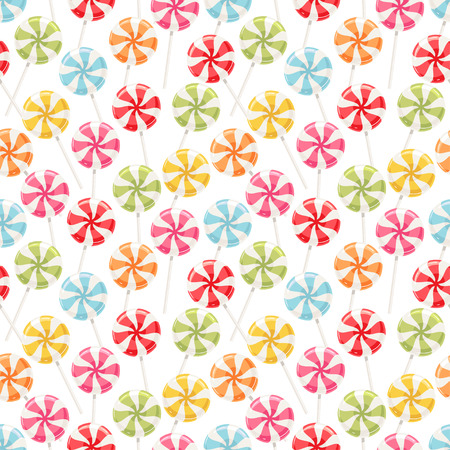 Cute seamless background with different color striped candyのイラスト素材