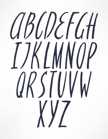 cute funny font. hand-drawn font. upper caseのイラスト素材