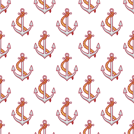 seamless pattern with anchors. hand-drawn illustrationのイラスト素材
