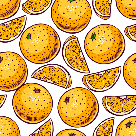 seamless background of ripe orangesのイラスト素材