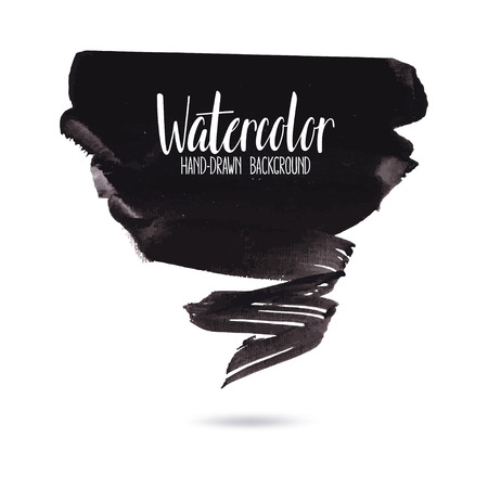 Abstract black grunge design element isolated on white background. Hand drawn brush strokesのイラスト素材