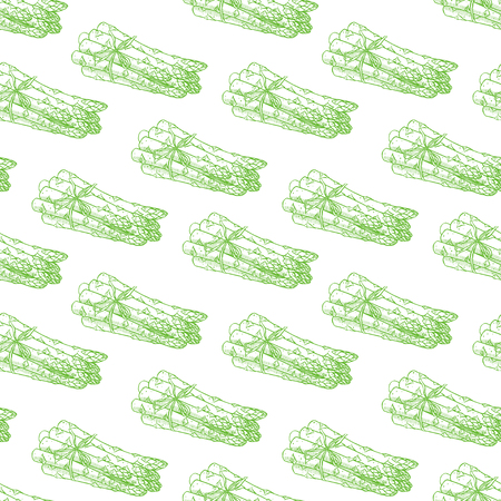 seamless background of sketch ripe asparagus. hand-drawn illustrationのイラスト素材