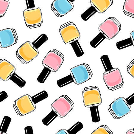 Seamless nail polish pattern.のイラスト素材