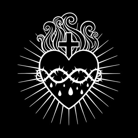 the holy heart of Lord Jesus. Vector illustrationのイラスト素材