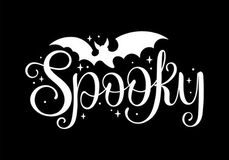 Spooky Halloween lettering. Vector illustrationのイラスト素材