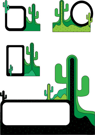 Cactus tagsのイラスト素材