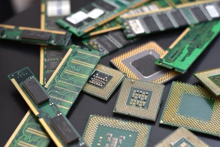 computer circuit Board closeupの写真素材