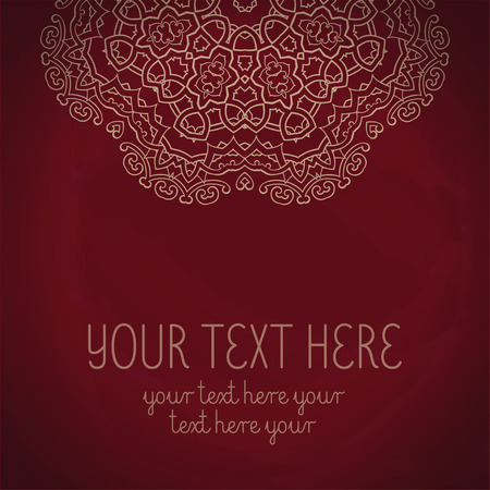 decorative brochure ornament india top red modern  invitation cardのイラスト素材