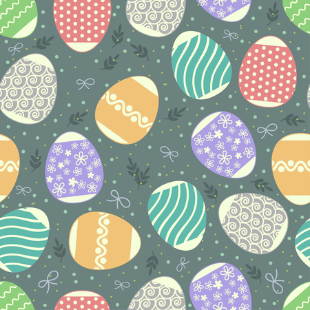 multicolored pattern Easter greeting inscriptionのイラスト素材