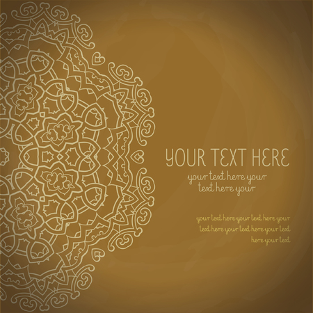 decorative brochure ornament india top yellow modern invitation cardのイラスト素材