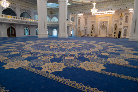Interior Mosque. Russia. Chechnya, city of Shali.